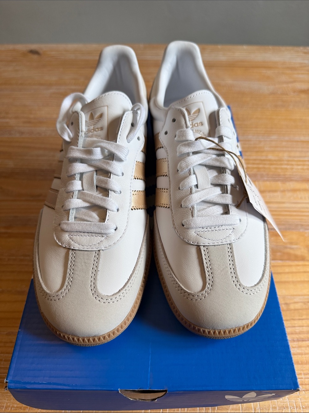 adidas Samba White with Tan Stripes Sneakers IH9127 - Picture 3 of 9